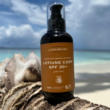 Lotiune corp SPF 30+ GOLDEN HOURS, 100% ingrediente naturale, ORGANIC & VEGAN & REEF SAFE, Laura Baldini, 200ml [1]