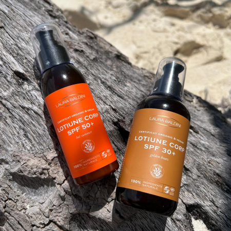 Lotiune corp SPF50+ HOT SUMMER, 100% ingrediente naturale, ORGANIC & VEGAN & REEF SAFE, Laura Baldini, 125ml [8]
