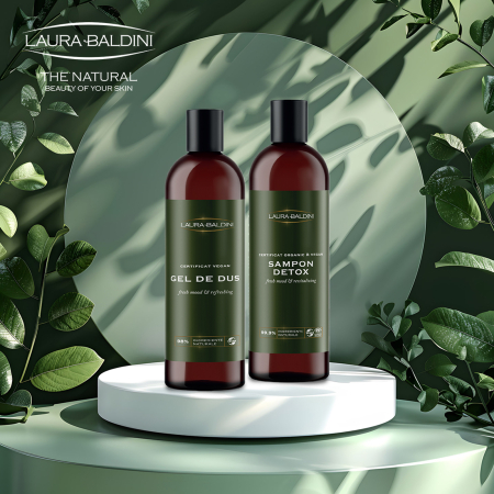 Sampon DETOX impotriva caderii parului, 99.9% ingrediente naturale, ORGANIC & VEGAN, Laura Baldini, 250 ml [4]