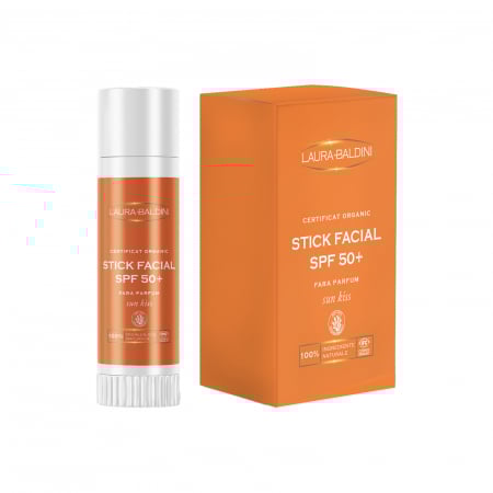 Protectie solara - Stick facial SPF50+ SUN KISS, 100% ingrediente naturale, ORGANIC & REEF SAFE, Laura Baldini,15ml