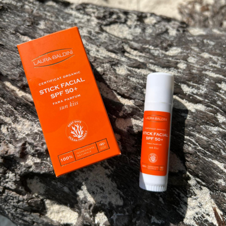 Stick facial SPF50+ SUN KISS, 100% ingrediente naturale, ORGANIC & REEF SAFE, Laura Baldini,15ml [1]