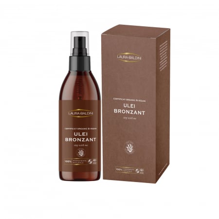 Protectie solara - Ulei bronzant STAY WITH ME, 100% ingrediente naturale, ORGANIC & VEGAN & REEF SAFE, Laura Baldini, 125ml