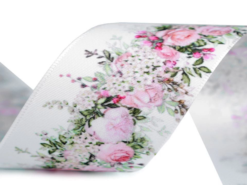 Banda decor -imprimeu floral, latime 4cm [2]
