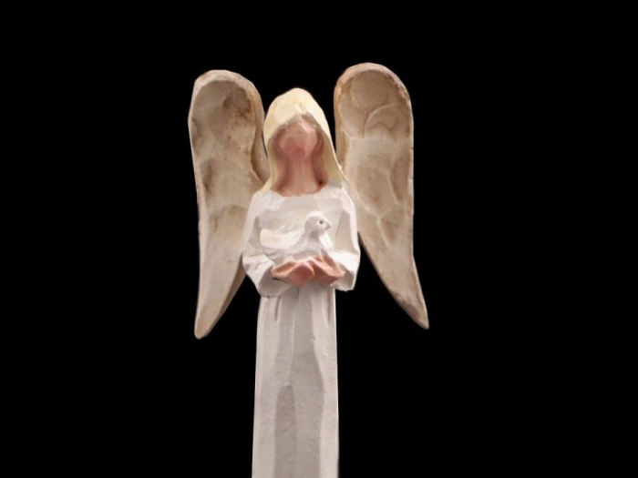 Figurina ingeras cu pasare, 8 cm [2]