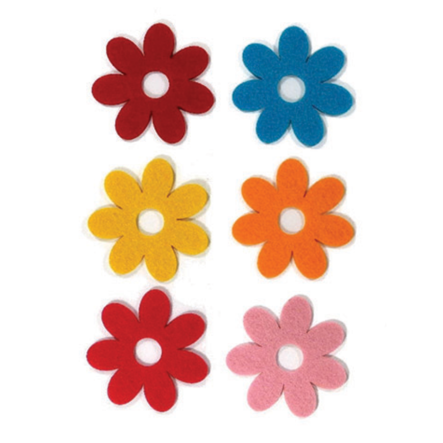 Figurine din fetru- flori 7 petale, 6 cm (6buc/set) [1]