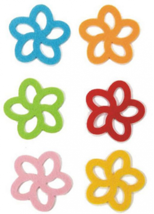 Figurine din fetru - flori cu 5 petale 6 cm(6/set) [1]