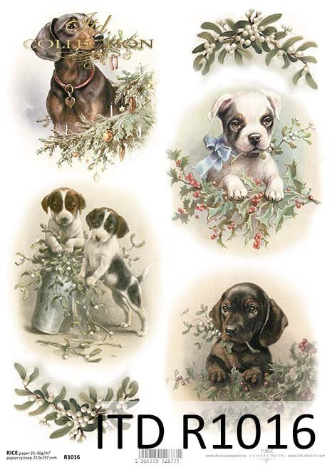 Hartie de orez A4- puppy Christmas [1]