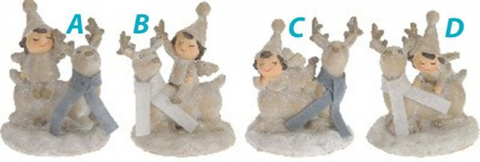 Ingeras cu ren din ceramica- 6.5 x 8 cm [2]