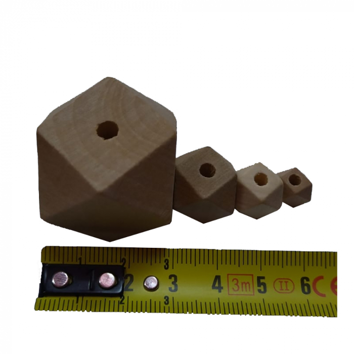 Margele plate diamant din lemn nevopsite [3]