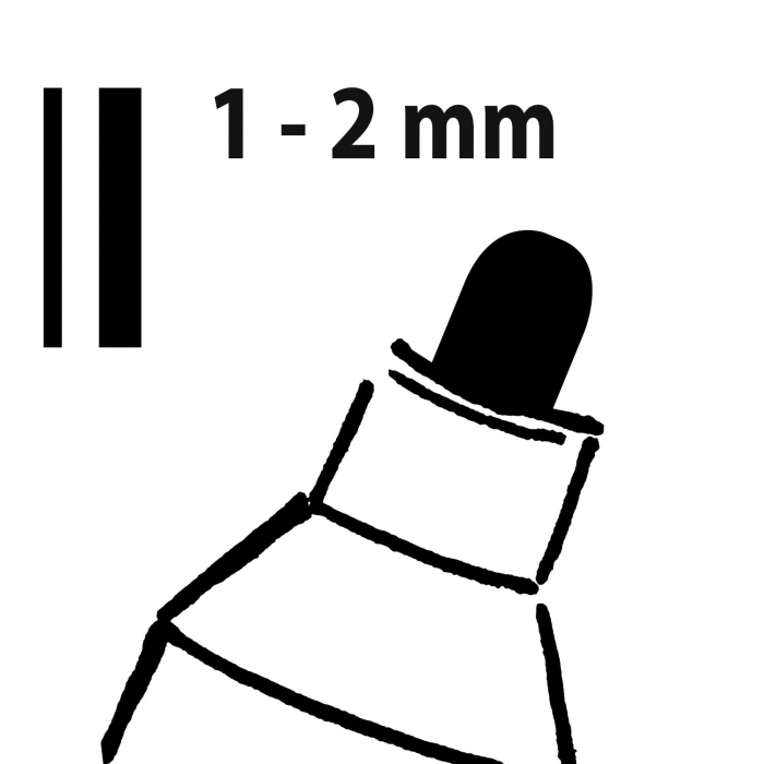 Marker tip creta 20, varf rotund 1.2mm negru set de 2 [2]