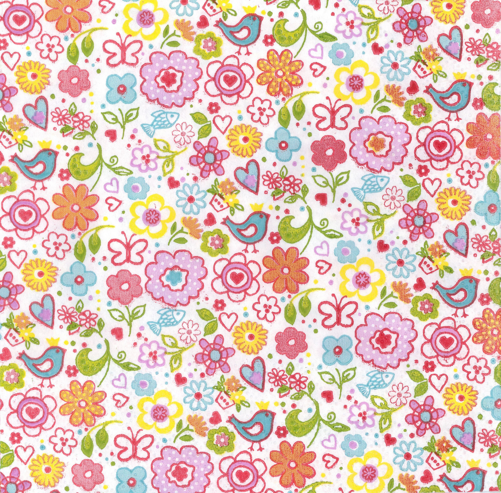 servetel decorativ flori, fluturi, pasari 33 x 33 cm [1]