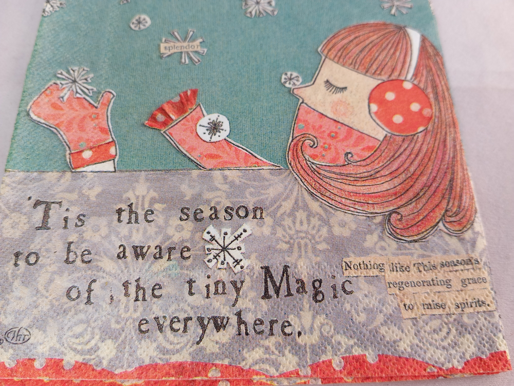 Servetel decorativ `Tis the season 25 x 25 cm [2]