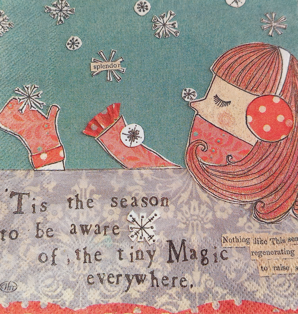 Servetel decorativ `Tis the season 25 x 25 cm [1]