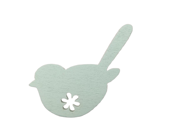 Set 6 pasari verde menta din lemn de dif. marimi [3]