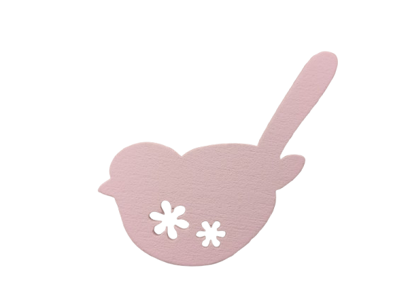 Set 6 pasari roz pastel din lemn de dif. marimi [2]