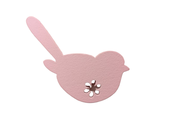 Set 6 pasari roz pastel din lemn de dif. marimi [3]