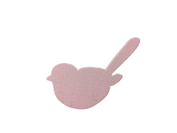 Set 6 pasari roz pastel din lemn de dif. marimi [4]