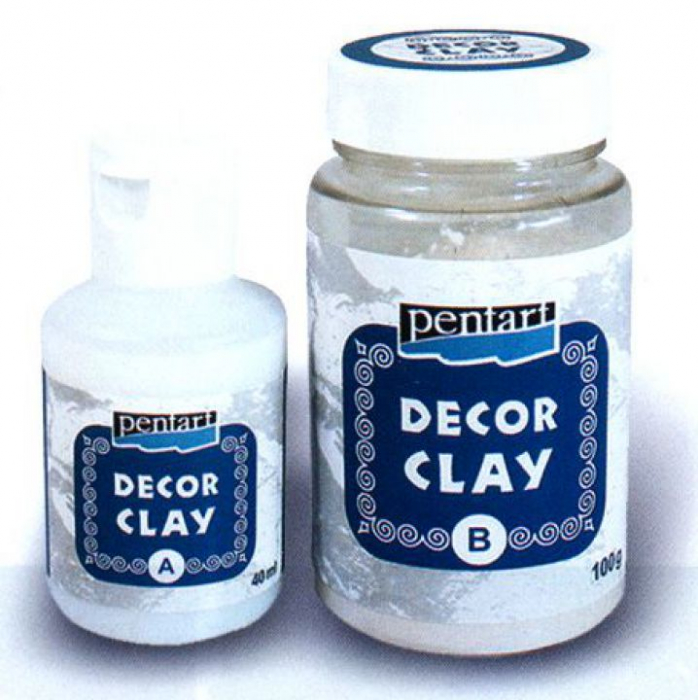 Set decor clay (100g+ 40ml)-alb [1]