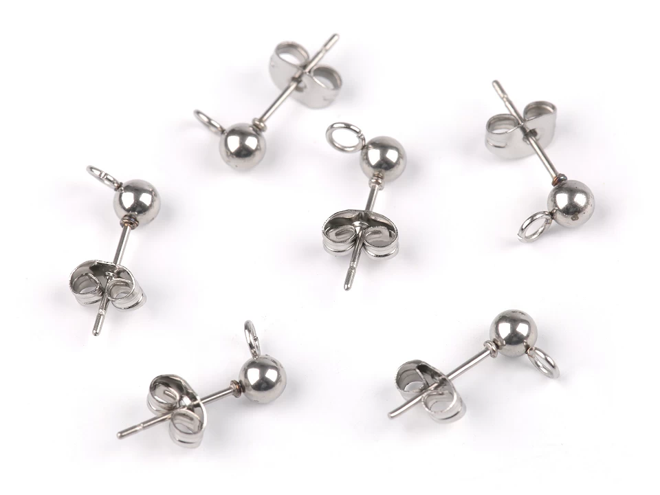 Tortite cercei cu biluta din otel inoxidabil, 4mm [1]
