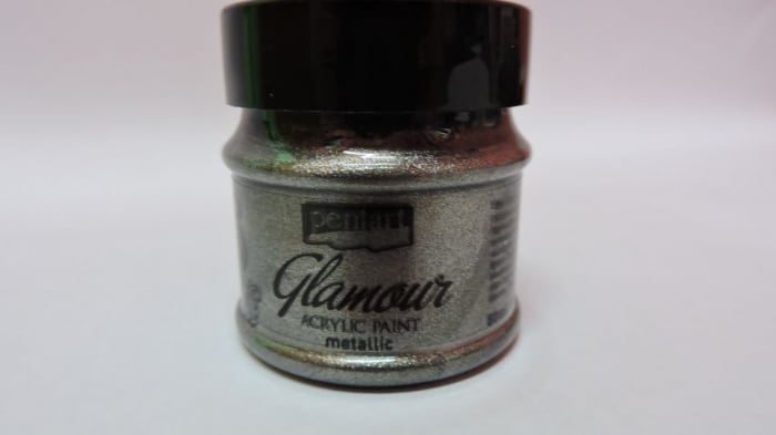 Vopsea acrilica metalizata Glamour- 50 ml- negru-argintiu [1]