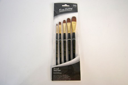 Set 5 pensule sintetice- limba de pisica