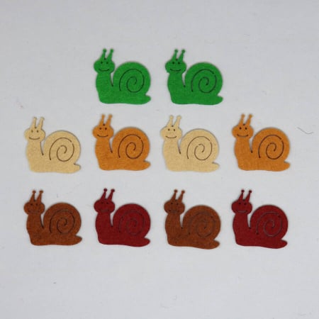 Figurine din fetru - Figurine din fetru- melci mini aprox. 3.5 cm, 10/set