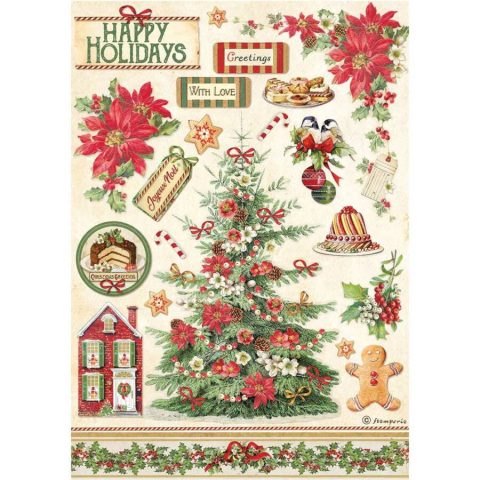 Hartie de orez - Hartie de orez A4- Happy Holidays
