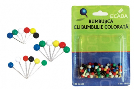 Ace, Agrafe, Pioneze - Ace cu gamalie cap plastic 100buc/cut