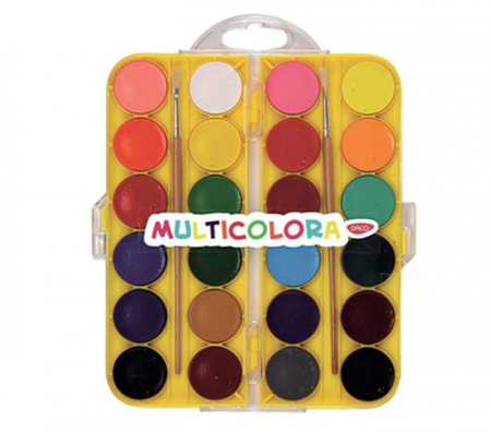 HOBBY: Vopsele Lacuri Solutii - Acuarele 24 culori Multicolora Daco