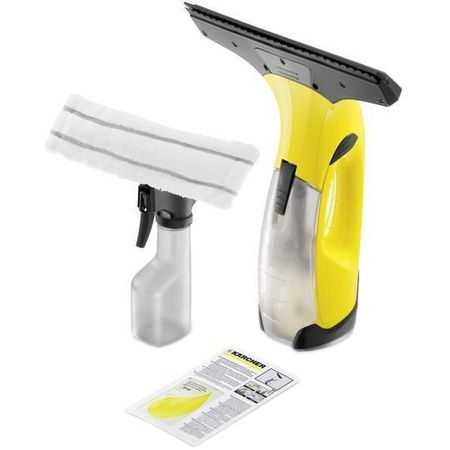 Spalare geamuri - Aspirator pentru ferestre Karcher WV 2 Plus, Acumulator Li-Ion, 3.6 V, 0.1 l, Galben/Negru + Recipient pulverizare