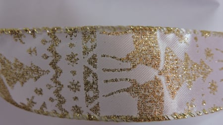 Banda decorativa cu reni- alb-auriu  4 cm latime- pret/1m [1]
