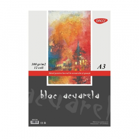 Hartie, carton - Bloc A3 Acuarela 300g 12file