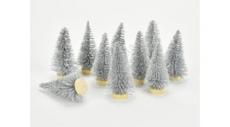 Accesorii - Bradut decorativ - argintiu stralucitor - 4cm