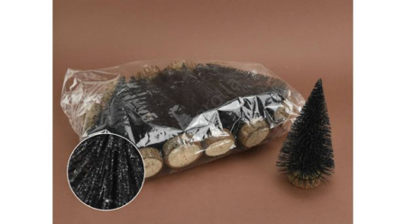 Accesorii - Bradut decorativ - negru stralucitor- 15cm
