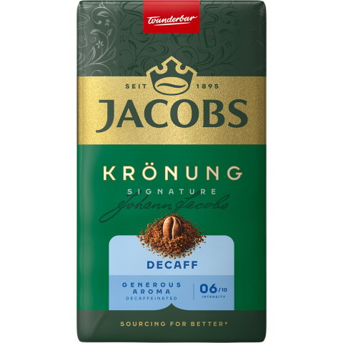 Cafele, Dulciuri - Cafea macinata fara cofeina Jacobs Kronung 250g