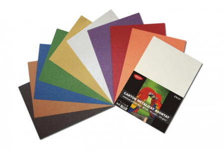 Hartii speciale - Carton metalizat A4 50 coli, 10 culori, 120 gr