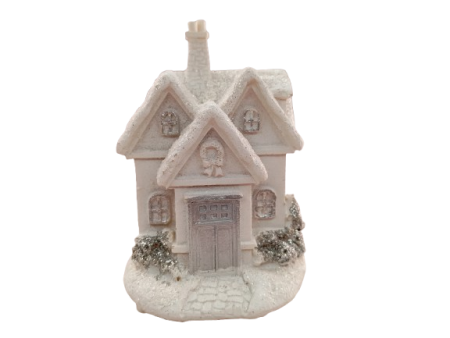 Craciun - Casuta alba cu LED 6*7*10 cm
