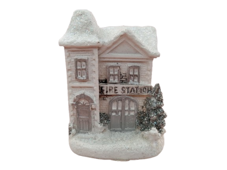 Craciun - Casuta alba cu LED 6*7*10 cm