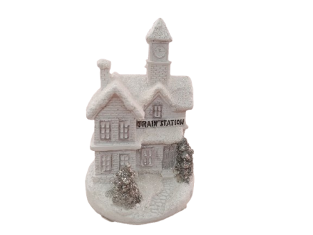 HOBBY: Sezoniere - Casuta alba cu LED 6*7*10 cm