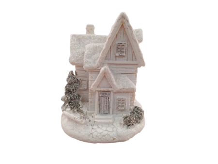 Craciun - Casuta alba cu LED 6*7*10 cm