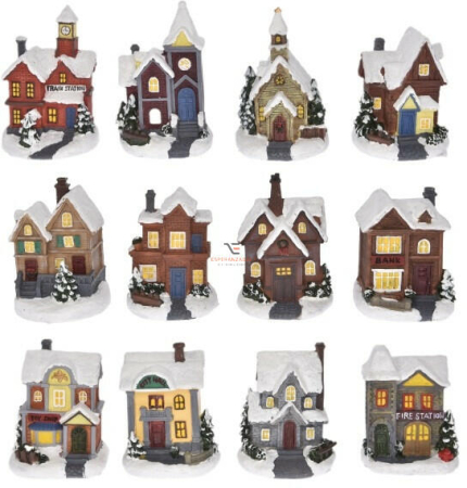 Craciun - Casuta color cu led 6*7*10 cm