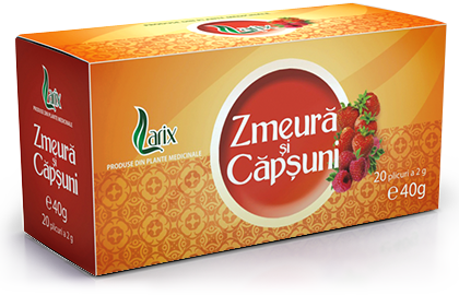 Ceaiuri Pliculete - Ceai Zmeura si Capsuni 20 doze 40g