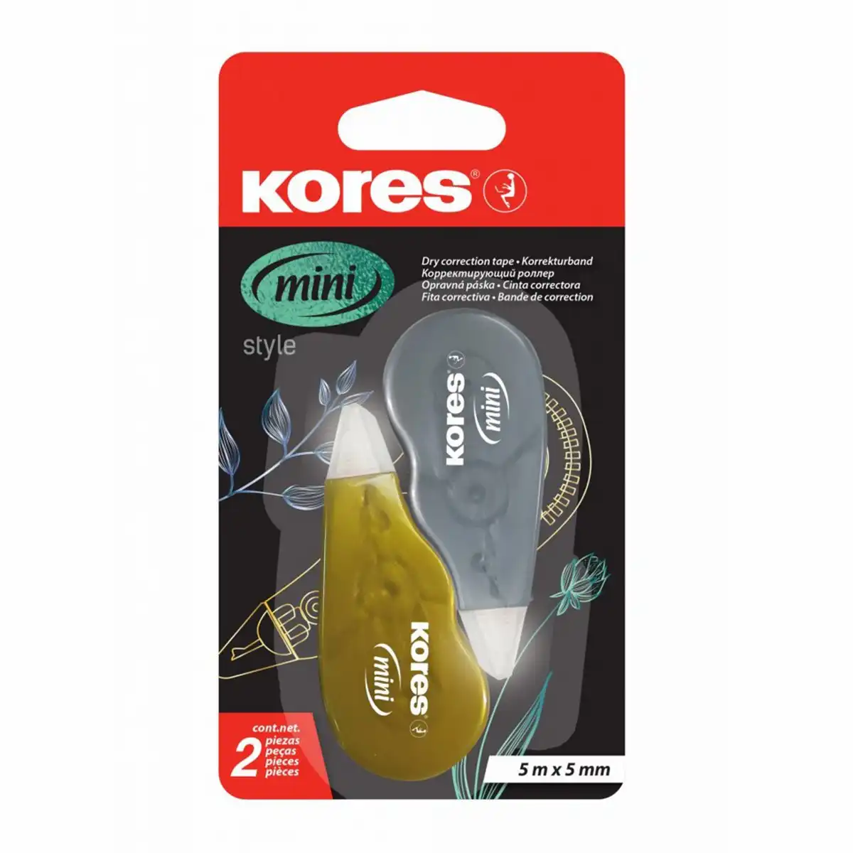 Radiere, Corectura - Banda corectare Mini, 5 m x 5mm, 2/set