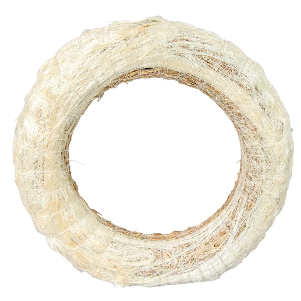 Accesorii - Coronita paie cu sisal alb 20 cm