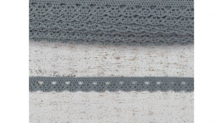 Dantela - Dantela gri- 1m/1cm- 0094