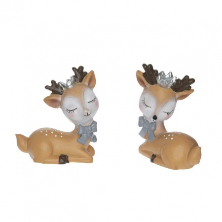 Craciun - Figurina caprioara cu coronita 9.5 cm