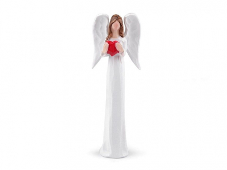 Craciun - Figurina ingeras cu inimioara, 14 cm
