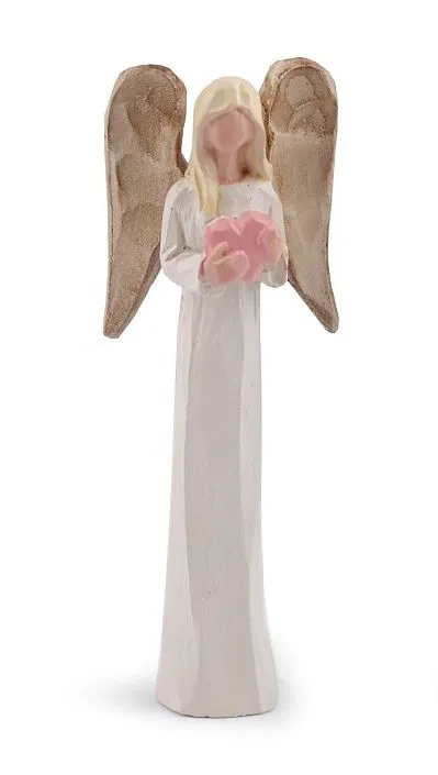 Craciun - Figurina ingeras cu inimioara, 8 cm