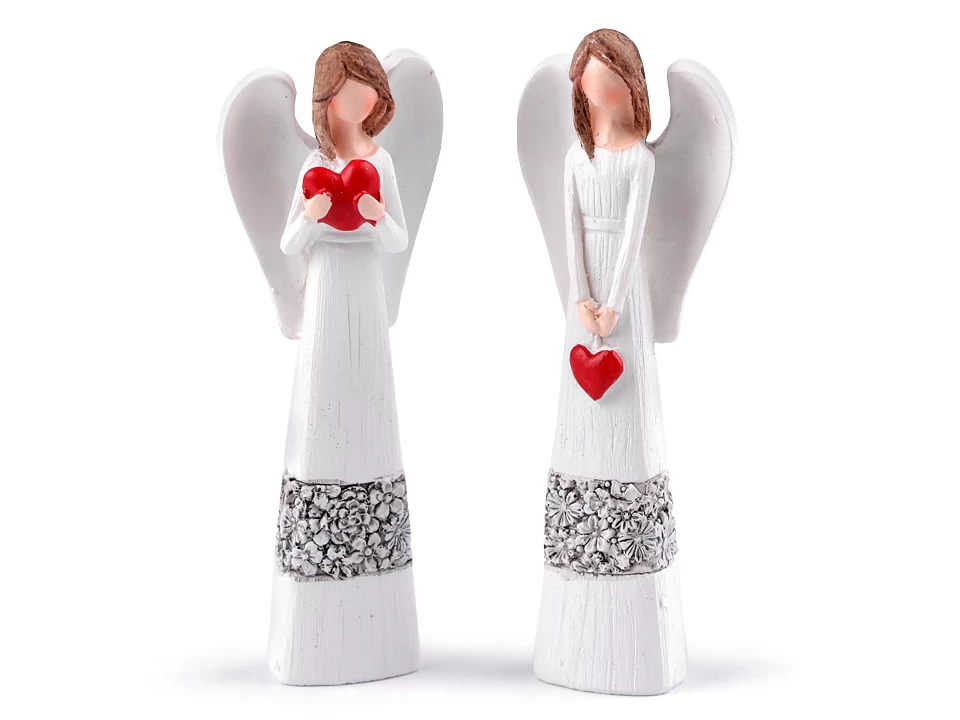 Craciun - Figurina ingeras cu inimioara 10 cm
