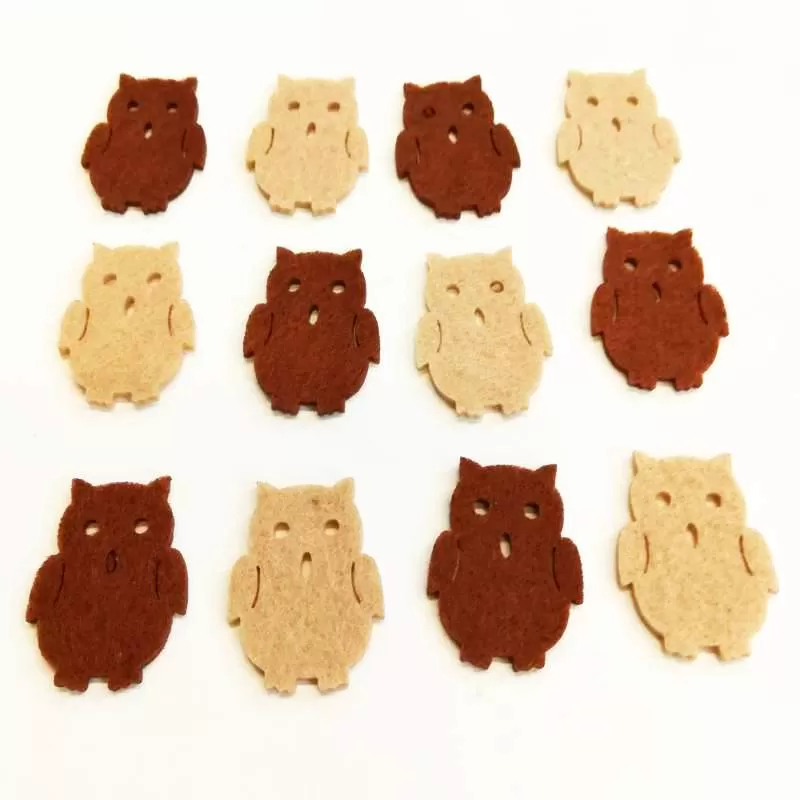 Figurine din fetru - Figurine din fetru - bufnita mini (3.5cm, 12 buc/set)